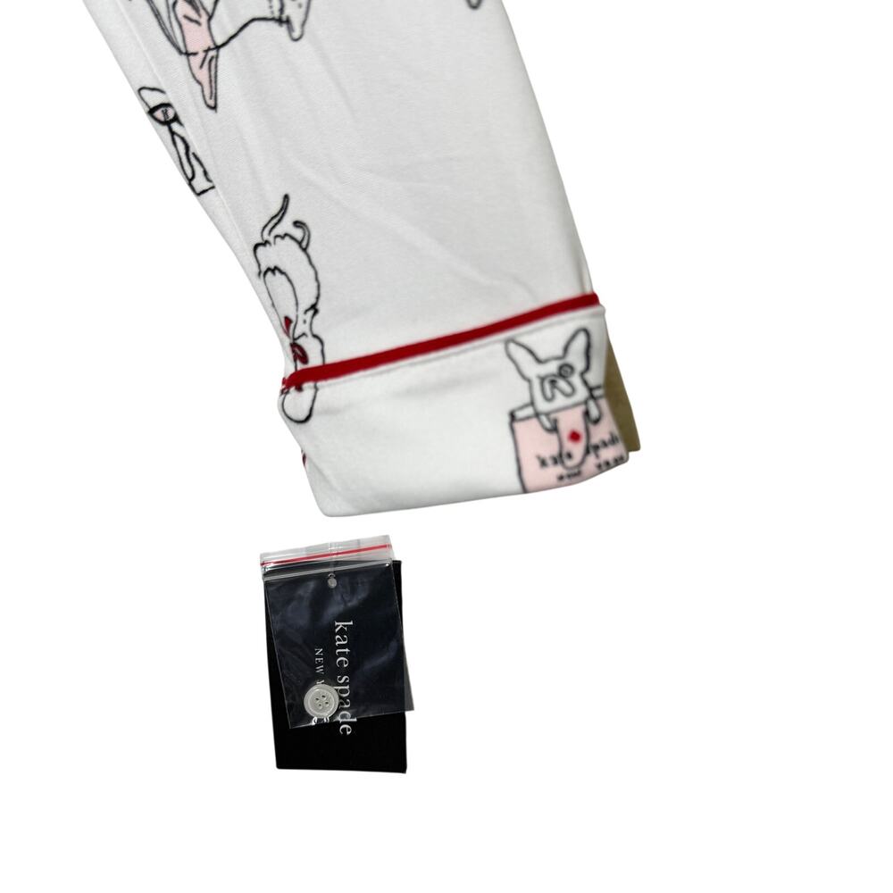 NWT Kate Spade Cream with black dogs pattern pajama set size S - Picture 5 of 12